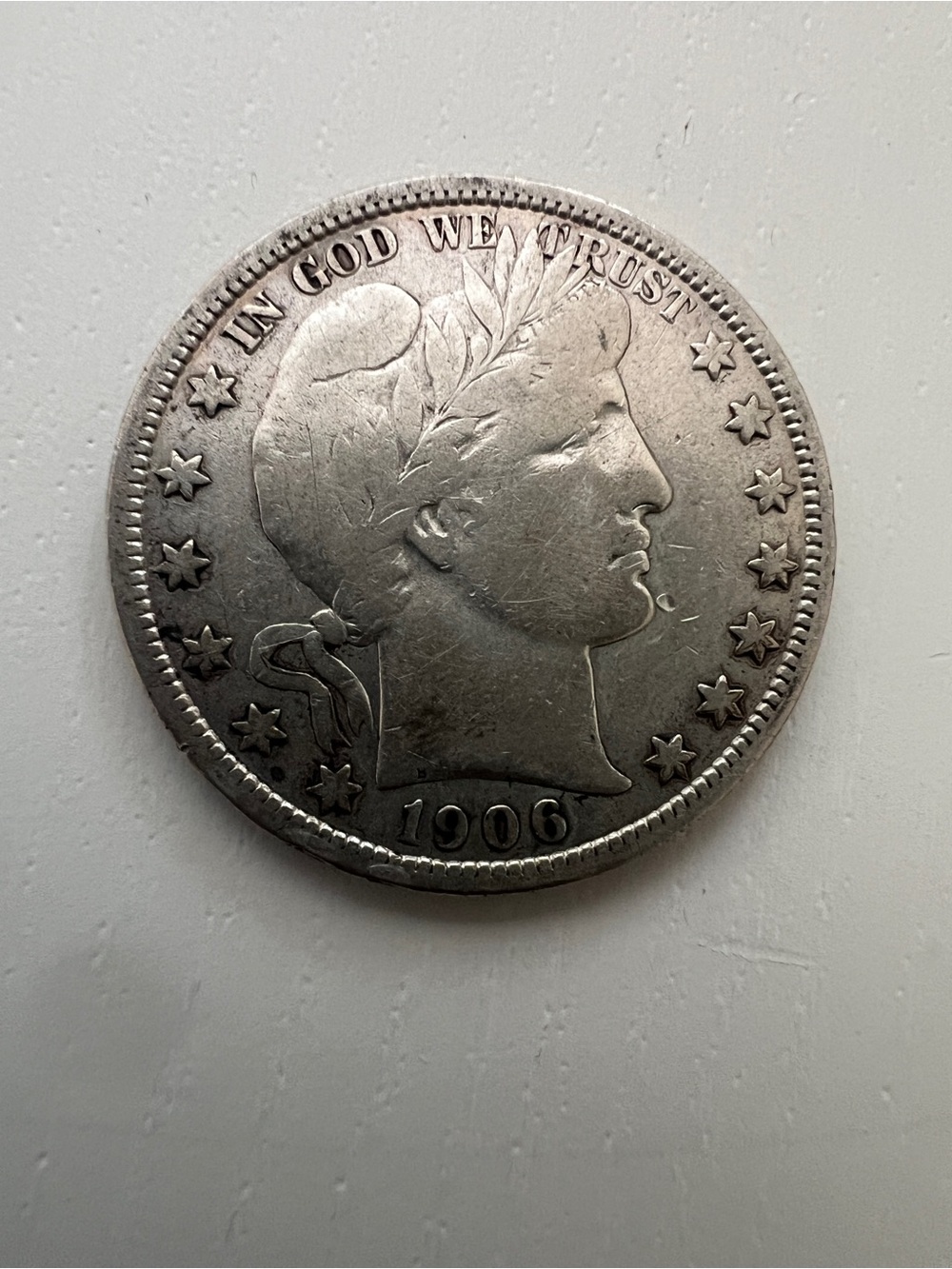 1906 Barber Silver Half Dollar - Silver Tone Coin